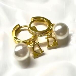 Gold and Pearl DIOR Earrings
